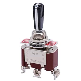 Twidec/Heavy Duty Rocker Toggle Switch 16A 250V SPDT 3 Position 3 Pin ON/Off/ON Switch with Black PC Wear-Resistant Handle TEN-A-3310BK-A103