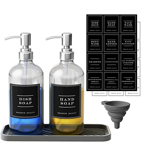 Best Soap And Lotion Dispenser Set With Tray