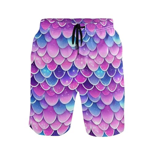 Men’s Swim Trunks Sparkling Mermaid Scales Beach Board Shorts Swimming Short Pants Running Sports Surffing Shorts
