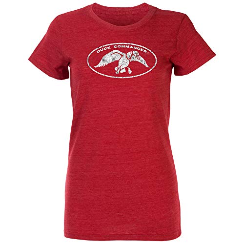 Duck and Buck Commander Duck Weathered Crew Tee, Red, Medium
