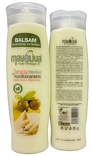 Mayoliva Balsam Suavidad Intensa 11 oz – Deep Conditioning Therapy for Dry & Damaged Hair – Omega 3, Mayonnaise & Olive Oil – Instantly Softens, Repairs & Adds Shine image 2