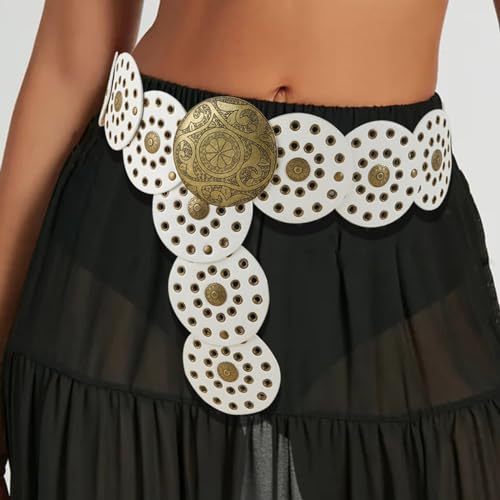 Teen Waist Belt With Carved Flower Buckle Wear Waistband PU Wide Disc Belts For Women Skirt Coat3