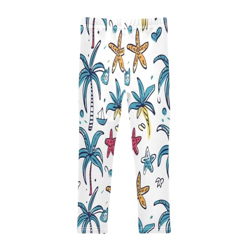 Bolaz Toddler Girls Leggings Printed Yoga Pants Leggings Starfish Coconut Tree for Kids2