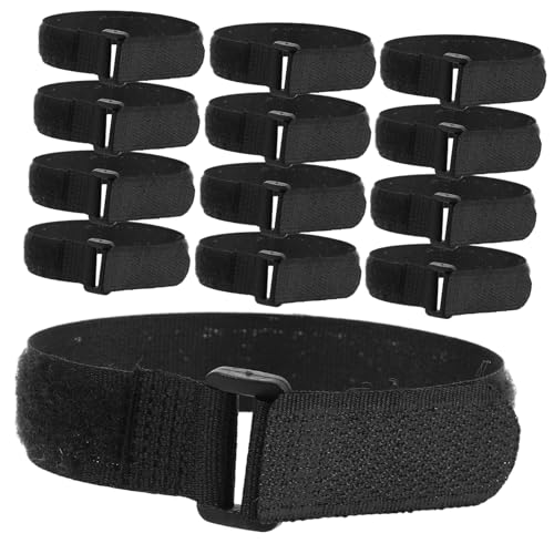 ERINGOGO 20 Piezas Accesorios Para Extintores Bridas Para Cables Reutilizables Organizador De Cables Banda De Casco De Bomberos Correa De Cable De Gancho y Bucle Tejido Elástico Black