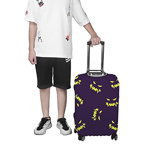 Valise rayée en voyage ? Solution avec cette housse de protection bagage citrouille