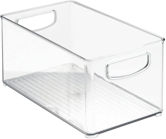 iDesign Fridge Organiser, Stackable Storage Container with Handles, Large BPA-free Clear Drawer Organizer for Kitchen, Fridge and Refrigerator, Practical Organization for Kitchen