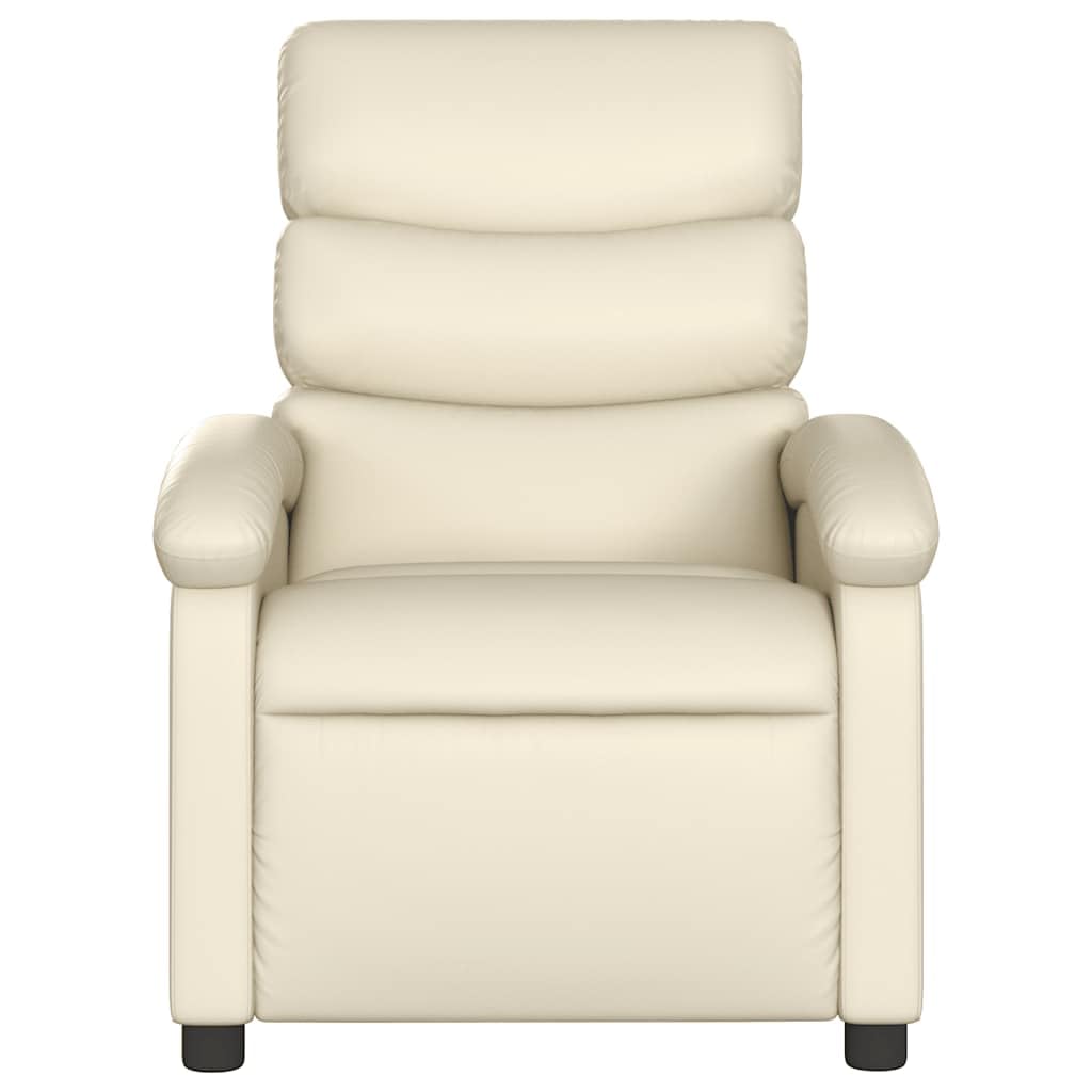 Sillón de relax manual con función reclinable, piel sintética, asiento acolchado grueso y reposabrazos, bolsillo lateral, marco de madera y metal, ajustable hasta 135 grados