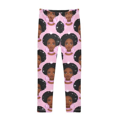 ALAZA Girls' Leggings Children's Yoga Pants Skinny Printed Dance African Woman 2 Comfortable 4T