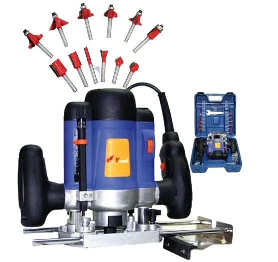 Mass Pro YK Router Machine Wood Working Router Machine with Bits 12 Pcs