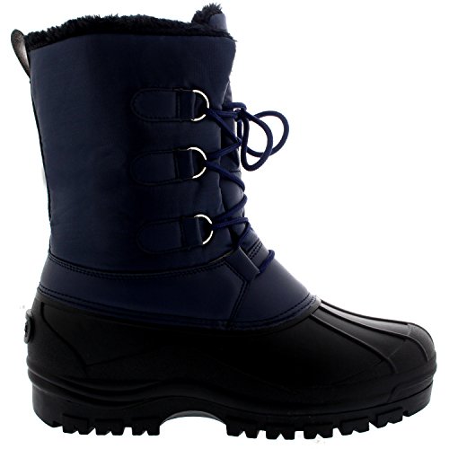 Image of POLAR Mens Muck Lace Up Short Nylon Winter Snow Rain Lace Up Casual Duck Boots