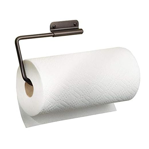 mDesign portarollos cocina - Práctico y compacto portarollos papel de color oro perla - Portarollos papel cocina de acero de gran calidad - Fácil montaje en pared