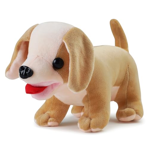 Image of Brown Puppy Soft Plush Toy for Kids Stuffed Soft Toy with Cute Hug-Friendly Plush for Babies, Toddlers & Children Safe, Lightweight & Easy to Clean (Dinosaur Green - 40cms)