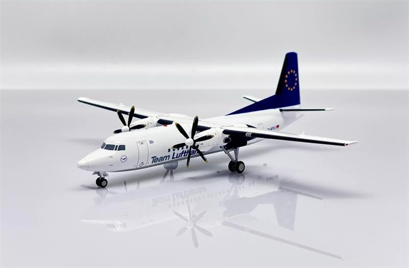 ACE HOBBY for JC Wings Team for Lufthansa Fokker 50 D-AFKU with Stand 1:200 Aircraft Pre-Built Model