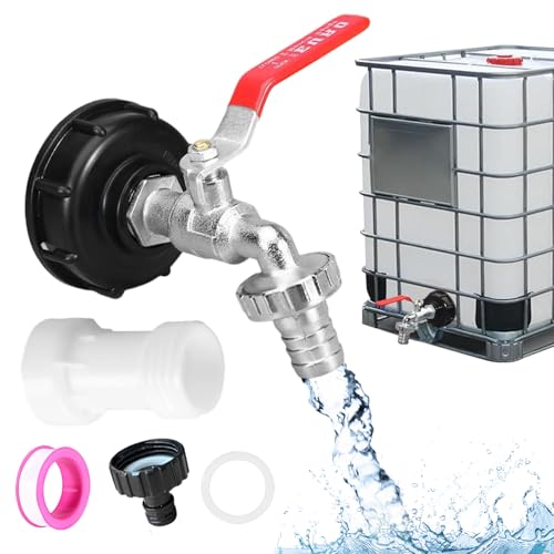 IBC Tank zubehör, 1000L IBC Auslaufhahn 3/4 Zoll, Wassertank Zubehör IBC Container Zubehör Auslaufhahn Regentonne für Wassertank Wasserhahn, Regenwassertank IBC Tank Zubehör