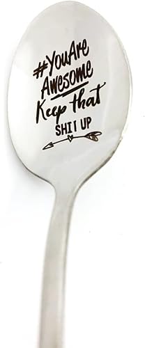 Miniatura 1 de Regalos inspiradores para mujeres y hombres cucharas de café para mujeres y niñas cuchara con texto en inglés Youre Awesome Keep That Shit Up para
