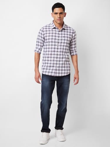Image of Spykar Men's Regular Fit N /A Full Sleeve Checked Casual Shirts