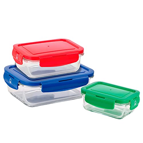 Set De Fiambreras Benetton Vidrio De Borosilicato (3 Pcs)