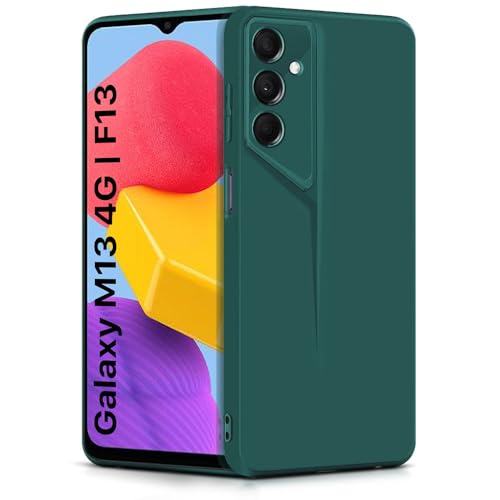 Image of WOW IMAGINE Slim Back Cover for Samsung Galaxy M13 4G | F13 4G | Blade Series Ultra Thin Case with Lightweight Design | Camera Protection | Soft Matte Silicone Flexible Mobile Case - Green