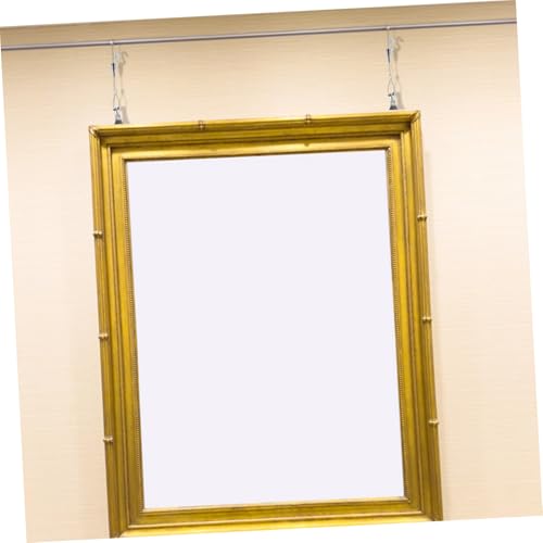 Image of HOMSFOU 2pcs Adjustable Picture Hanging Wire Wire Rope Hooks Coated Steel Braided Cable Hangers for Mirror Photo Hanging String
