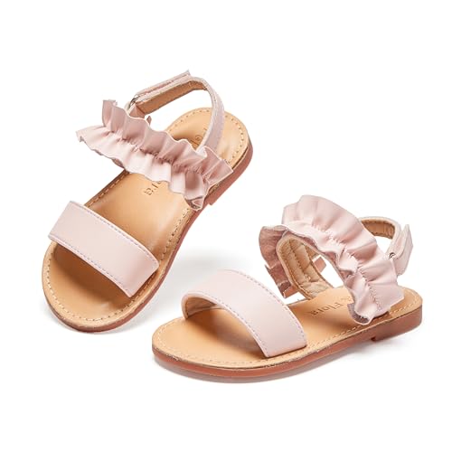 Image of Felix & Flora Toddler Girl Sandals - Little Girl Easter Dress Shoes Lightweight Open Toe Beach Holiday Flats