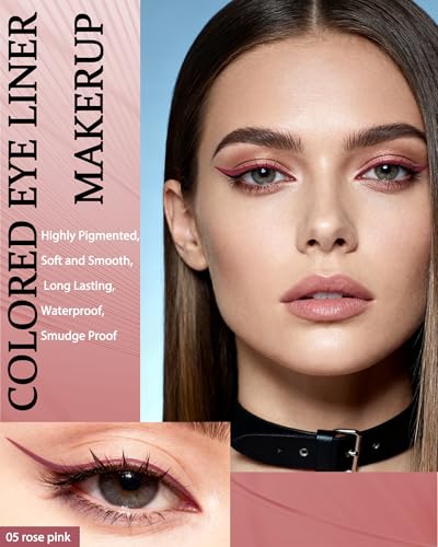 Delineador líquido color rosa resistente al agua miniatura 2