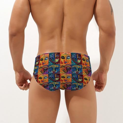 African Mask Tribal Ethnic Men's Swim Trunks Briefs Swimsuit Swimwear Bathing for Underwear Beach2