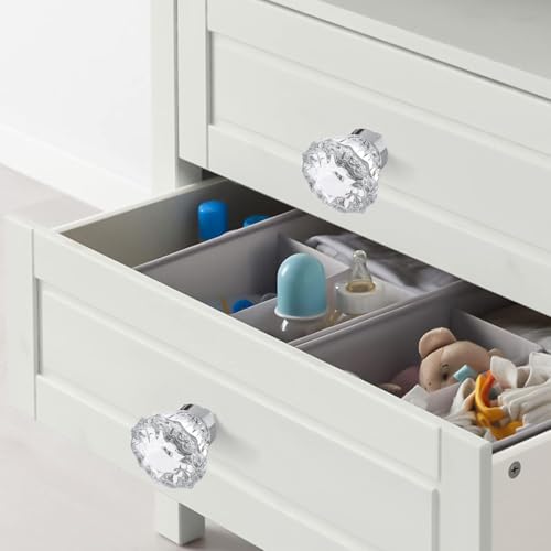 Image of 4 Pack Polished Chrome Crystal Cabinet Knobs for Drawer,1.5 inch