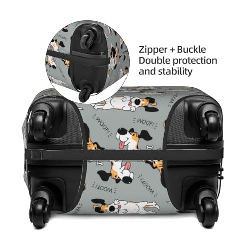 Funny Beagle Active Dog Print Luggage Covers For Suitcase,Elastic Washable & Stretchable Suitcase Covers For Luggage, Anti-Scratch - Fits 18-32 Inch Luggage-No Luggage Included2