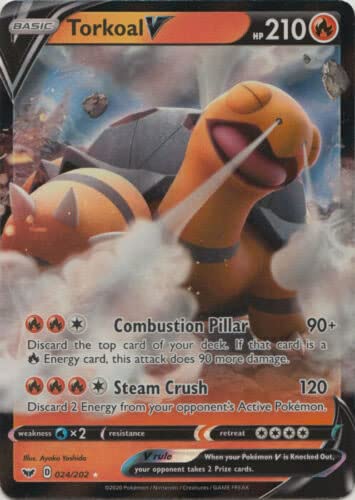 torkoal v pokemon card value 188/202 - Sword Shield Holofoil Weakness Water 2 Resistance None None Retreat Cost Torkoal V (Full Art) 188/202