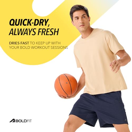 Image of Boldfit Shorts for Men Solid Men Shorts Regular Fit Gym Shorts for Men Workout Yoga Outdoor All Day Shorts for Men All Season Wear Cotton Poly Quick Dry Mens Shorts Yoga Shorts
