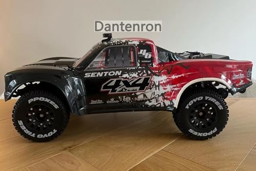 Dantenron 1/10 1/8 Truck Wheels and Tires 12mm 14mm 17mm Hex OD 4.41\" RC Short Course Tires for 1:8 1:10 Off Road Truck Car Traxxas Slash 2WD 4×4 Rc4wd Arrma Senton Axial Losi Redcat 4PCS (Black)