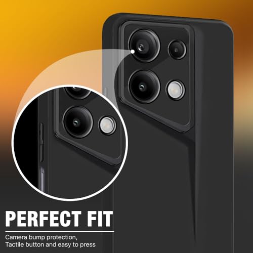 Image of WOW IMAGINE Slim Back Cover for Xiaomi Mi Redmi Note 13 5G | Blade Series Ultra Thin Case with Lightweight Design | Camera Protection | Soft Matte Silicone Flexible Mobile Case - Black
