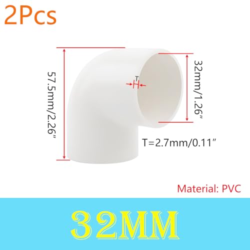 Ctyjia 2 Pcs PVC Pipe Fitting, 90 Elbow Coupling Connector, Pipe ...