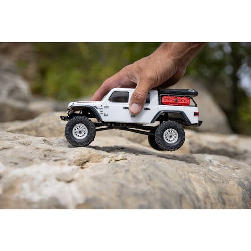 Image of Axial RC Truck SCX24 Jeep Gladiator 4 Wheel Drive Rock Crawler Brushed RTR Nothing Needed to Complete Ready-to-Run White AXI00005V2T4, Remote Control Car, RC Car, RC Crawler