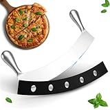 Pizzaschneider Pizzamesser Wiegemesser aus Edelstahl Pizza Wiegemesser 30cm & Ergonomischer Griff - Einfache Reinigung - Ideal für Zuhause & Profis