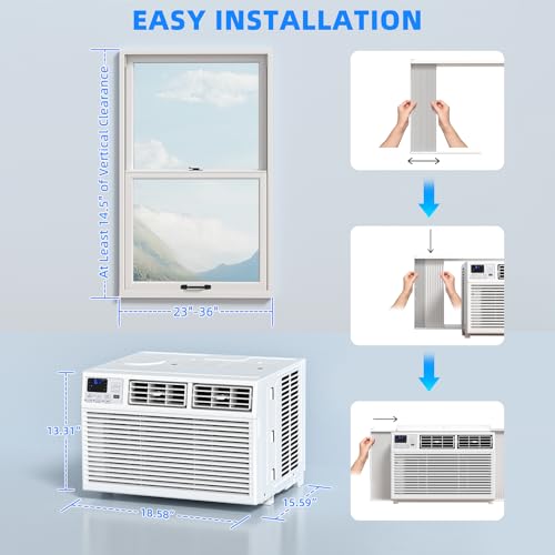 Image of Antarctic Star 8,000 BTU Small Window Air Conditioner AC Unit Cools up to 350 Sq.Ft. with 7 Modes, Ultra-quiet Air Conditioner Window Unit with Remote Control, Easy to Install, Energy Saving, White