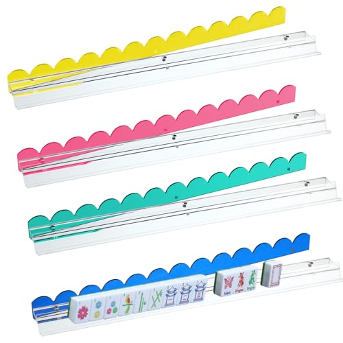 Set 4 soportes y empujadores para fichas Mahjong acrílico