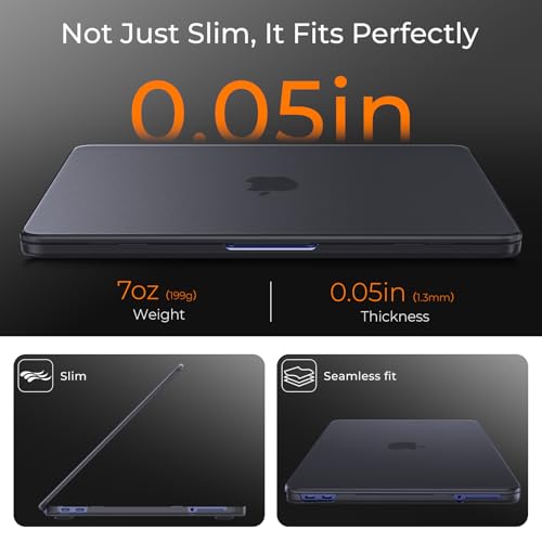 Image of EooCoo for MacBook Neo Case 13 inch 2026, 100% Match Color, Black Clear
