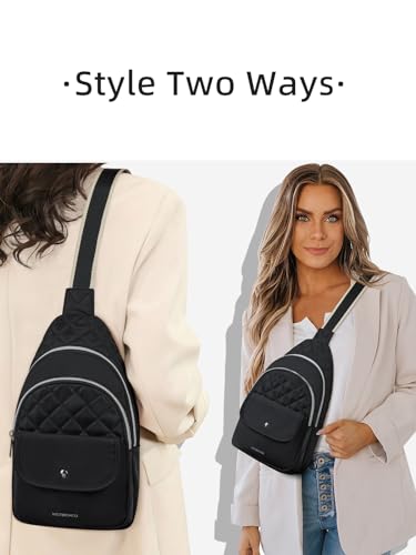 WESTBRONCO Crossbody Bags for Women Quilted Sling Daypacks Nylon Lightweight Large2