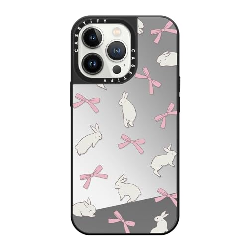 Coque miroir de luxe iPhone 13 Pro CASETiFY élégance argent sur noir
