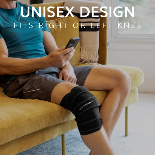 Image of BraceAbility Ice Pack for Knee - Cold and Hot Therapy Compression Gel Wrap Brace for Men and Women's Post-Surgery Support, Kneecap Swelling, Torn Meniscus, Tendonitis, OA Pain Relief (One Size)
