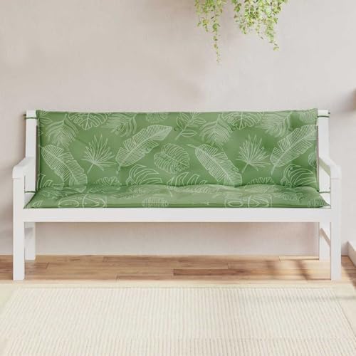 Coussin assise dossier imperméable pour banc extérieur 150x50 cm motif vert - 4