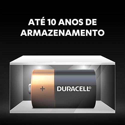 Pilha Alcalina Grande D Duracell, Duracell, D C/4, Copper And Black