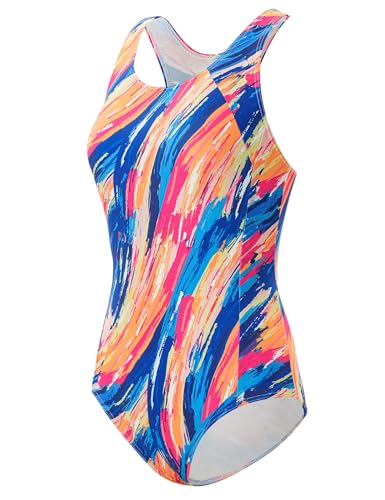 Image of Girls' Swimsuit One Piece Swimming Suits Flyback Swimwear for Practice