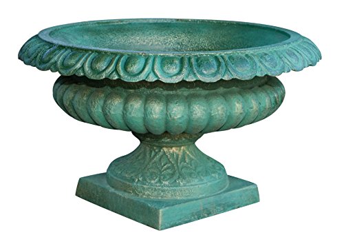 Biscottini Vaso in Fusione di ghisa Finitura Verde bronzato Anticato Diam.60XH32 cm