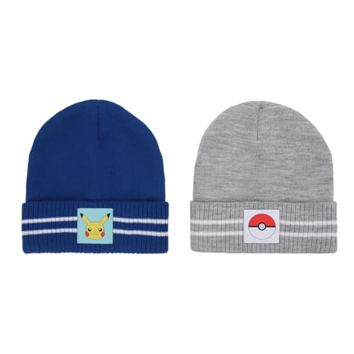 Bioworld Pokemon Pikachu and Pokeball Youth Beanies (Pack of 2) Multicolored - Main Image