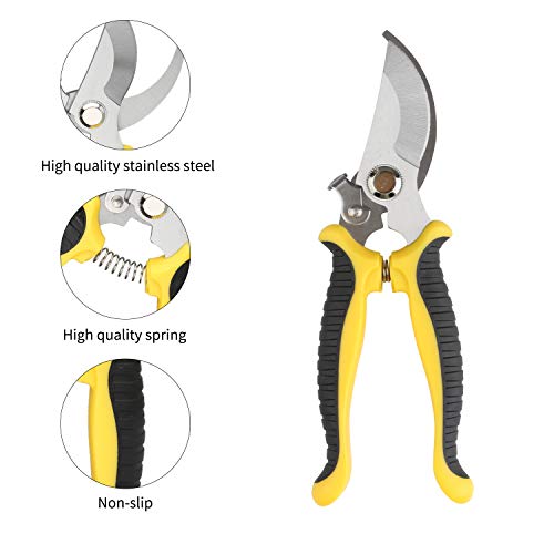 Love&Mini Pruning Shears Garden Clippers Bypass Pruners - 7.5\" Hand Gardening Cutter Clippers for Plants Garden Tools with Spring and Stainless Steel Blade - Thumbnail 6