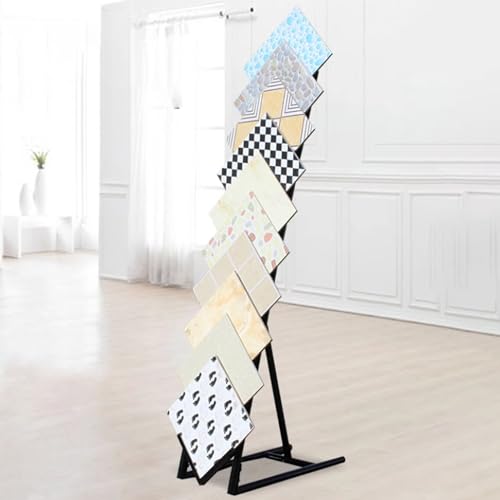 Présentoir métallique carreaux porcelaine anti-chute pour 10 grands échantillons