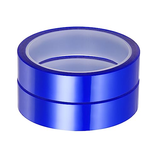 Image of HARFINGTON 2 Rolls Heat Tape High Temperature Heat Resistant Tape 20mmx33m(108ft) Sublimation Thermal Heat Transfer Tape for Sublimation Press No Residue, Blue
