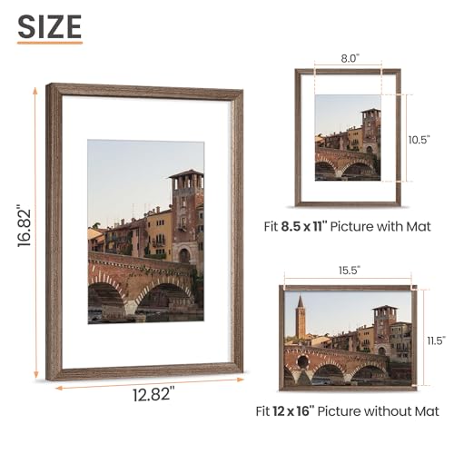 Image of upsimples 12x16 Picture Frame Solid Wooden, Nursery Decor, 1Pack Brown